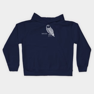 Snowy Owl with common and Latin Names - owl design for bird lovers Kids Hoodie